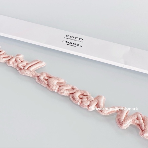 CHANEL Coco Mademoiselle Embroidered Letterings Decorative Ribbon Tie - Picture 8 of 8